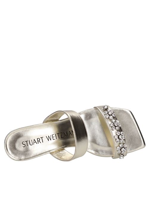 Mules in pelle e strass STUART WEITZMAN | CRYSTAL FLEUR 60 4507133154ORO